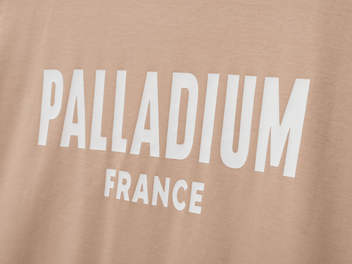 1710934-277 | UNISEX PALLADIUM FRANCE LOGO KATOENEN T-SHIRT | CUBAN SAND - PALLADIUM EU - 5