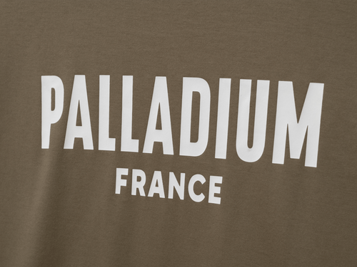 1710934-377 | UNISEX PALLADIUM FRANCE LOGO KATOENEN T-SHIRT | DUSKY GREEN - PALLADIUM EU - 5