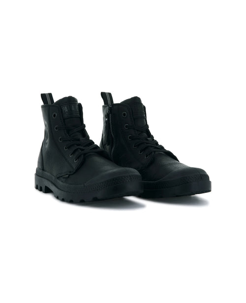 76888-008-M | PAMPA HI ZIP LTH ESS | BLACK/BLACK - PALLADIUM EU - 7